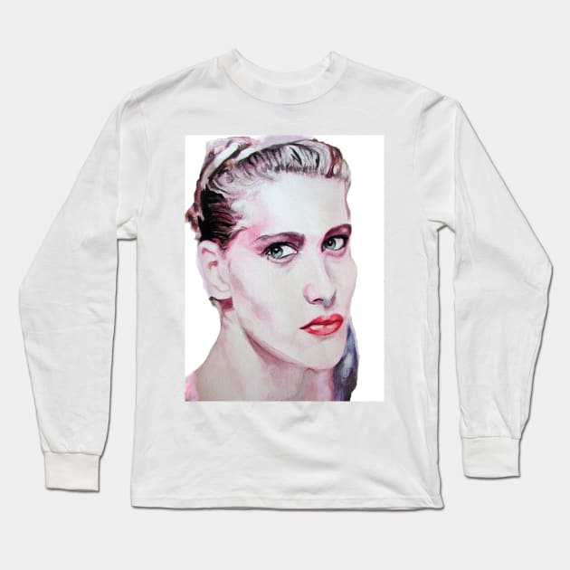 Glamorous Woman Watercolor Painting Long Sleeve T-Shirt by SarahRajkotwala